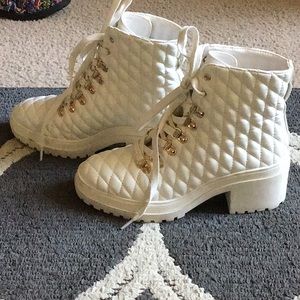 Forever 21 White Leather Boots
